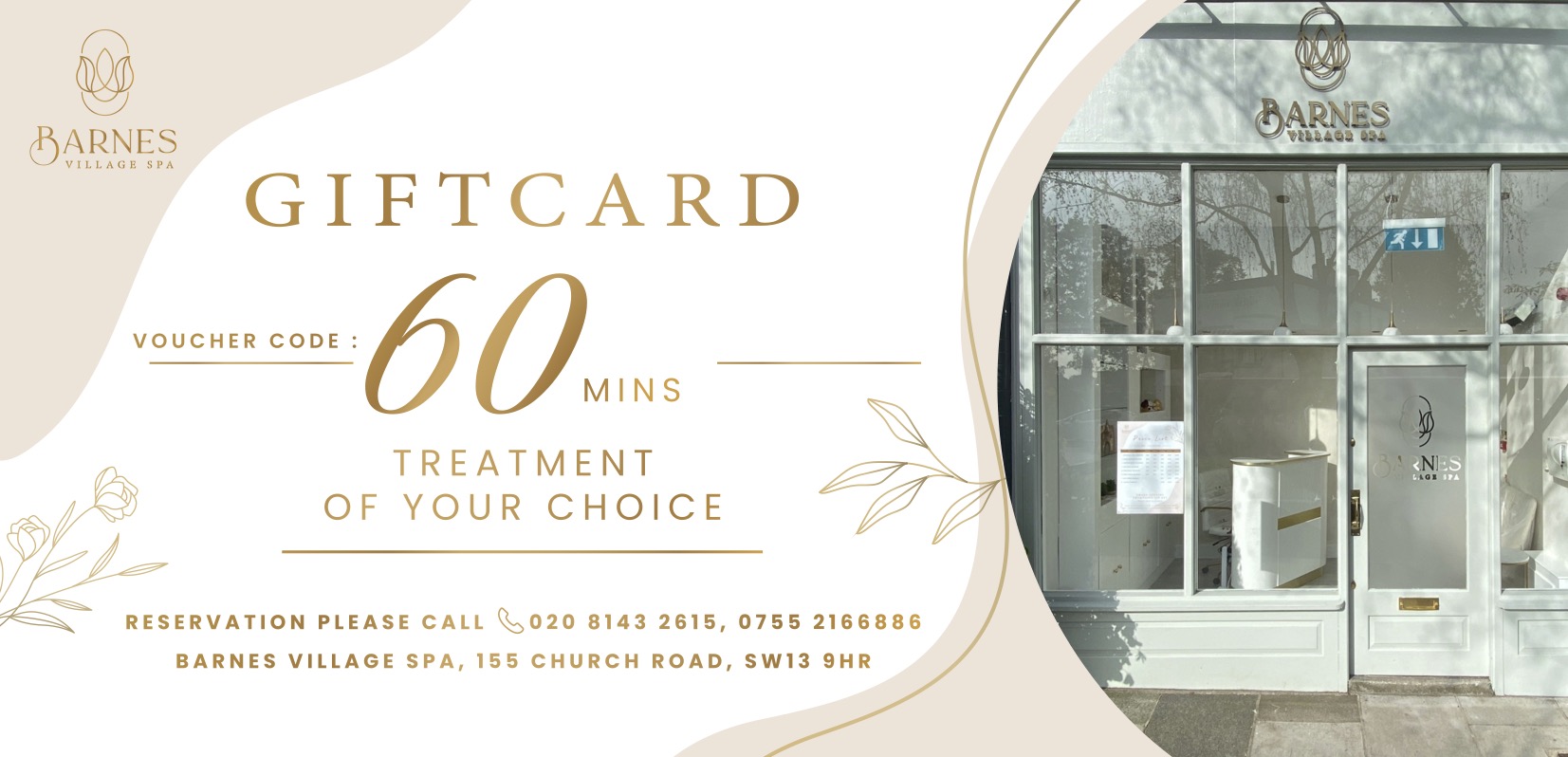 Barnes Village Spa gift voucher